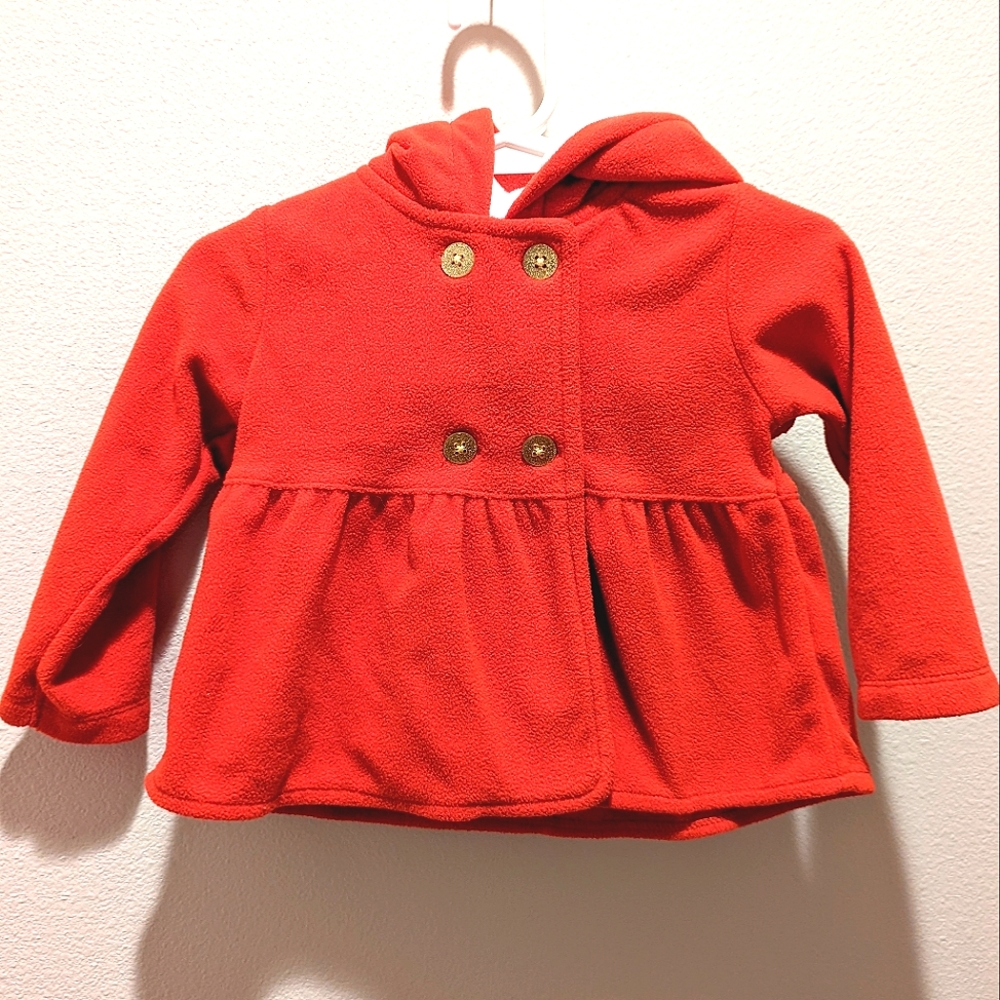 Carter's Red Fleece Hooded Jacket Size 12 month